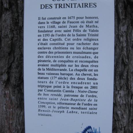 Plaque Patrimoine Couvent des Trinitaires
