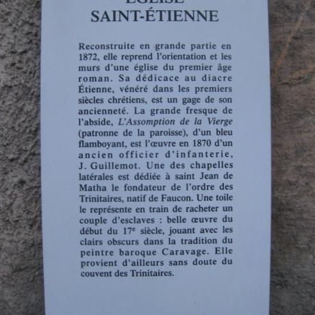 Plaque Patrimoine Eglise Faucon