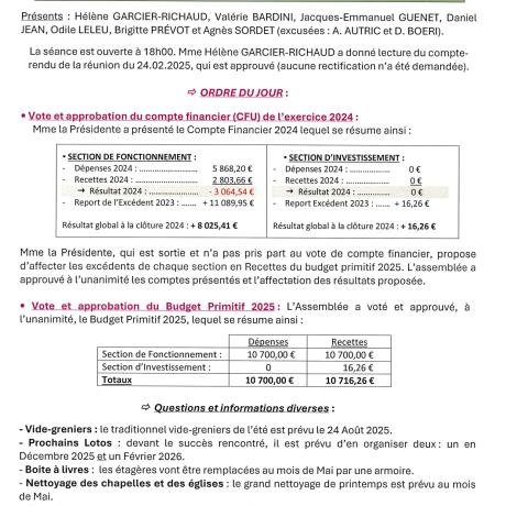 CCAS Compte rendu 10.04.2025 CCAS Compte rendu 10.04.2025