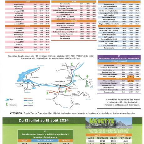 Horaires navettes Horaires navettes