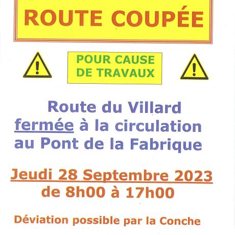 Route coupée 28.09.2023