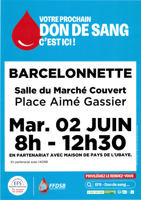 Affiche DON DU SANG 02.06.2026