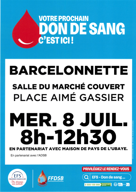 Affiche DON DU SANG 08.07.2026