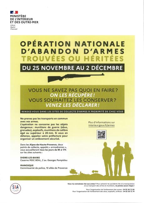 Armes, opération nationale 2022