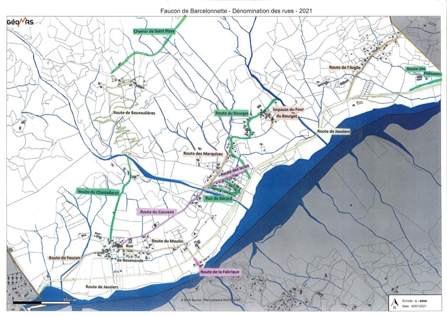 Dénomination rues de Faucon (1)