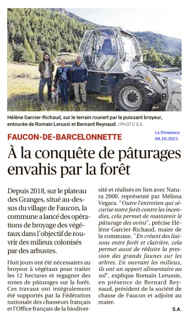 Opération débroussaillage aux Granges 04.10.2023