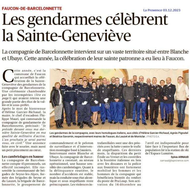 Faucon-de-Barcelonnette Sainte-Geneviève 01.12.2023