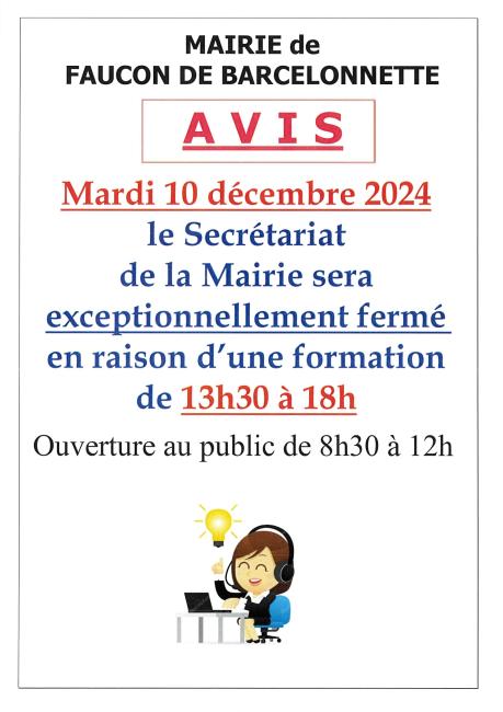 Fermeture secrétariat