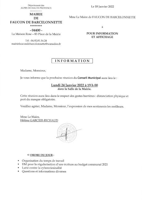 Réunion Conseil Municipal